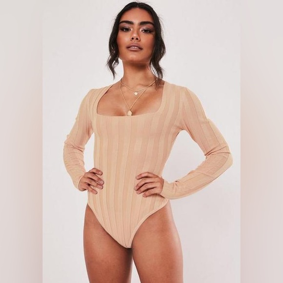NWOT Missguided Square Neck Body Suit - Picture 1 of 6